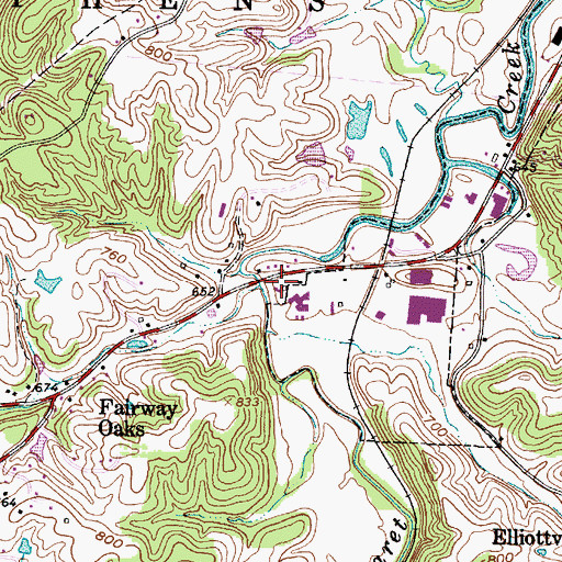 Topographic Map of Beacon School, OH