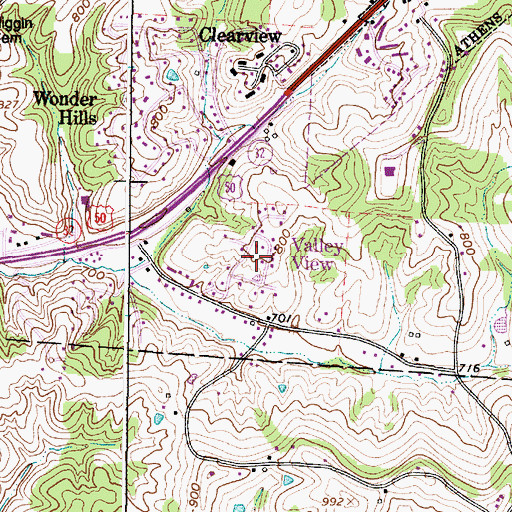 Topographic Map of Valley View, OH