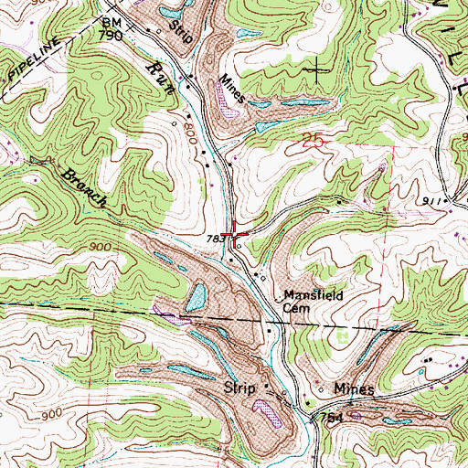 Topographic Map of Lysander, OH