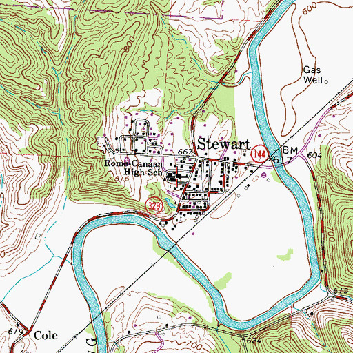 Topographic Map of Federal Hocking Middle School, OH