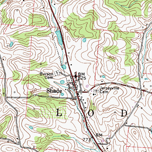 Topographic Map of Alexander Junior High School, OH