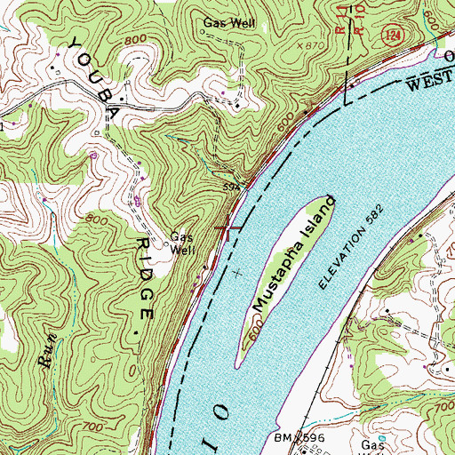 Topographic Map of Kennedys Landing, OH