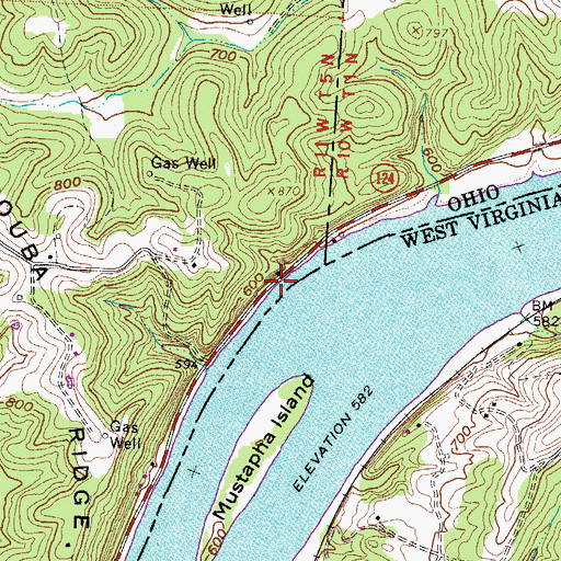 Topographic Map of Moores Landing, OH