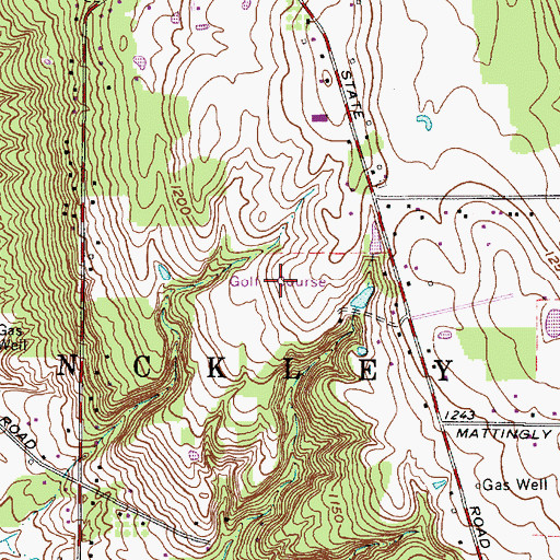 Topographic Map of Hinkley Hills Golf Course, OH