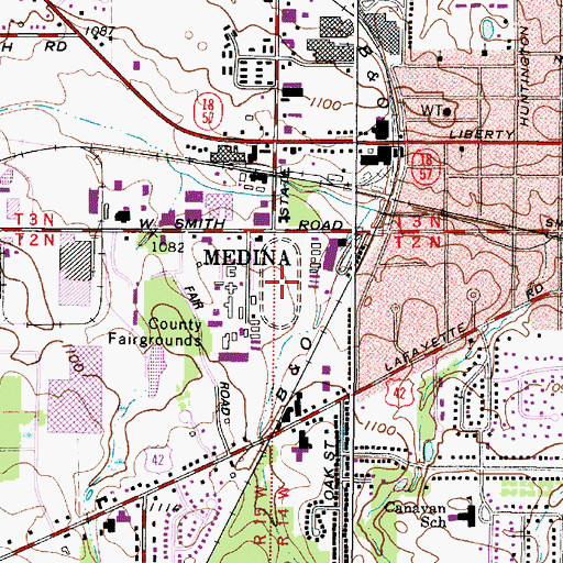 Topographic Map of Medina County Fairgrounds, OH