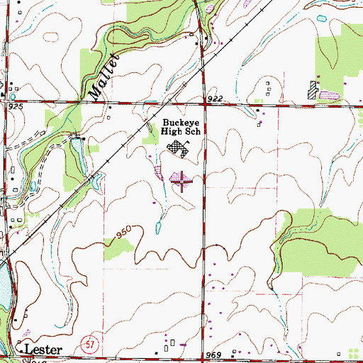 Topographic Map of Buckeye Elementary School, OH