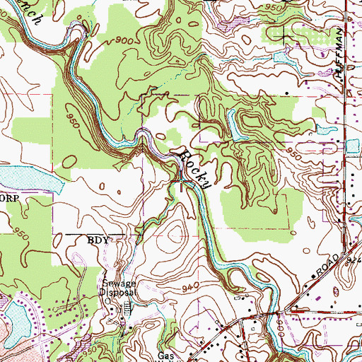 Topographic Map of Broadway Creek, OH