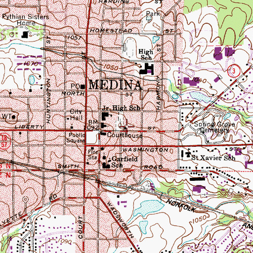 Topographic Map of Saint Pauls Episcopal Church, OH