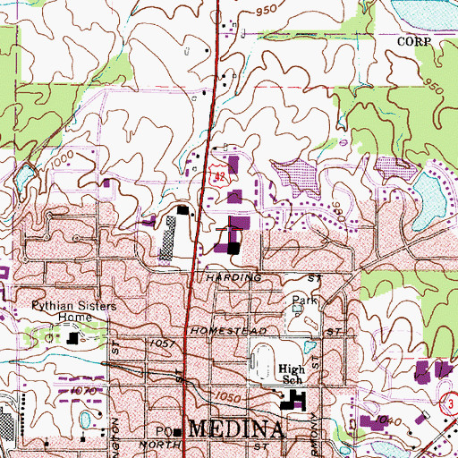 Topographic Map of North Court Plaza Shopping Center, OH