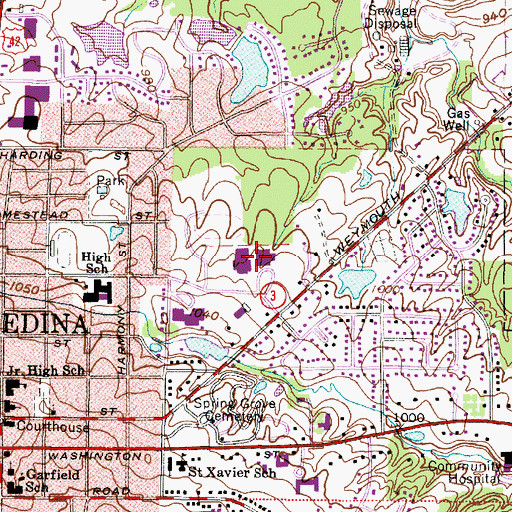 Topographic Map of Medina High School, OH