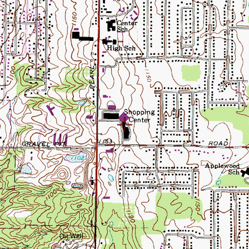 Topographic Map of Archway Plaza Shopping Center, OH