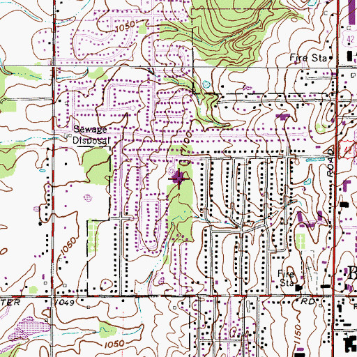 Topographic Map of Hickory Ridge Elementary School, OH
