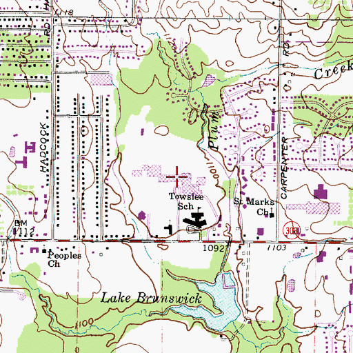 Topographic Map of Brunswick High School, OH