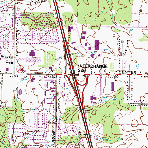 Topographic Map of Interchange 226, OH