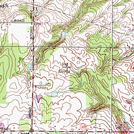 Topographic Map of Skyland Golf Course, OH