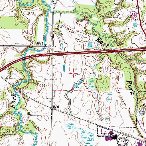 Topographic Map of Knollbrook Golf Course, OH