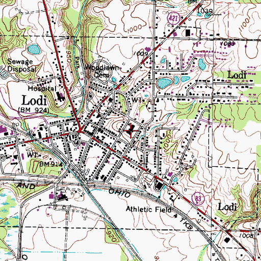 Topographic Map of Lodi Elementary School, OH