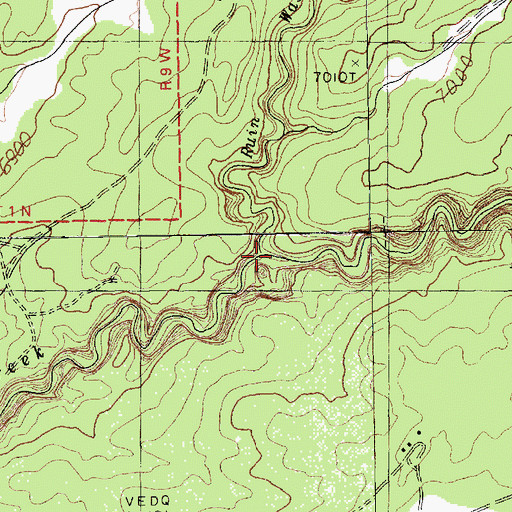 Topographic Map of Ruin Wash, AZ