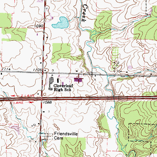 Topographic Map of Cloverleaf Middle School, OH