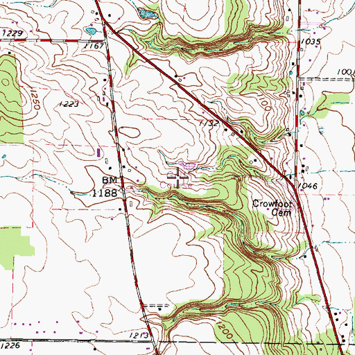 Topographic Map of Ridgetop Golf Course, OH