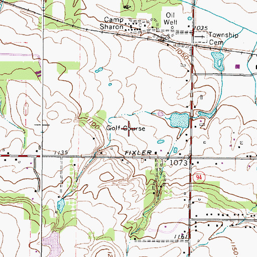 Topographic Map of Western Reserve Golf Course, OH