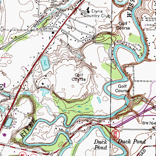 Topographic Map of Forest Hill Country Club, OH