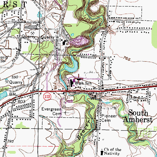 Topographic Map of South Amherst Elementary School, OH