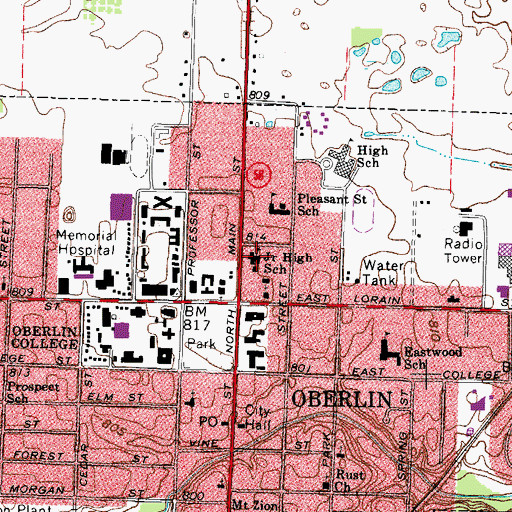 Topographic Map of Langston Middle School, OH