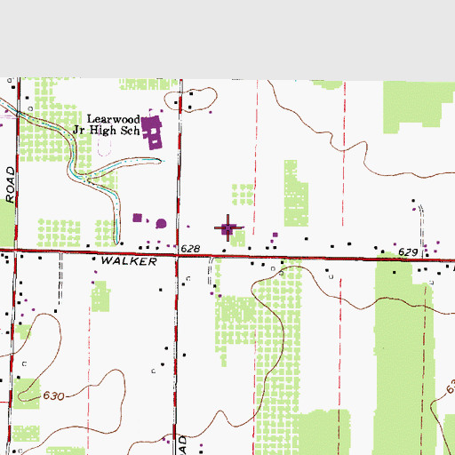 Topographic Map of Learwood Square Shopping Center, OH