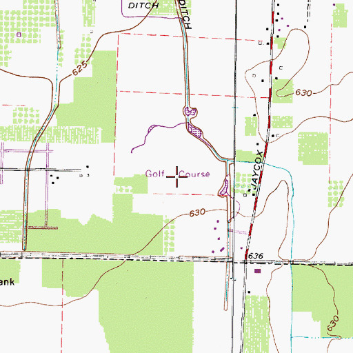 Topographic Map of Sweetbriar Golf Course, OH