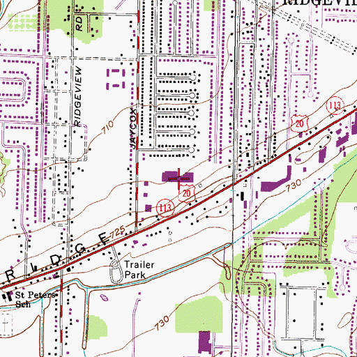 Topographic Map of Northridge Plaza Shopping Center, OH
