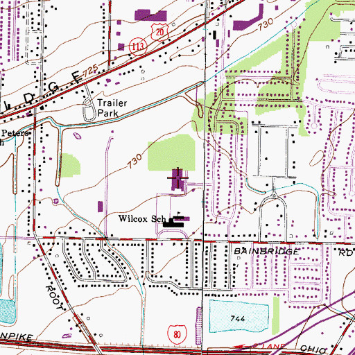 Topographic Map of North Ridgeville High School, OH