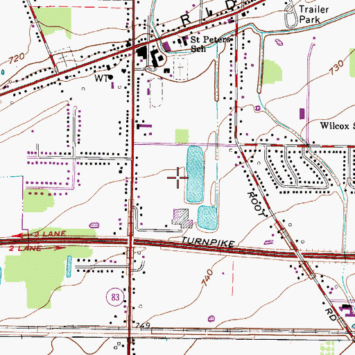 Topographic Map of South Central Park, OH