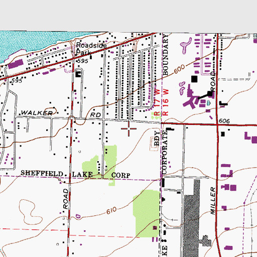 Topographic Map of Warren Gunther Park, OH