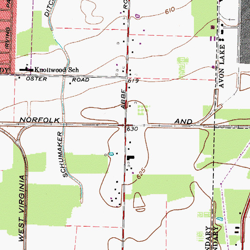 Topographic Map of Sheffield Station (historical), OH