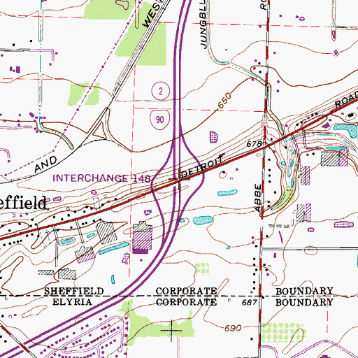 Topographic Map of Interchange 148, OH