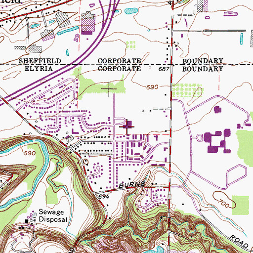 Topographic Map of Erie Elementary School, OH