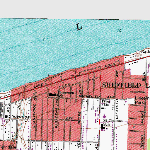 Topographic Map of Westshore Park, OH