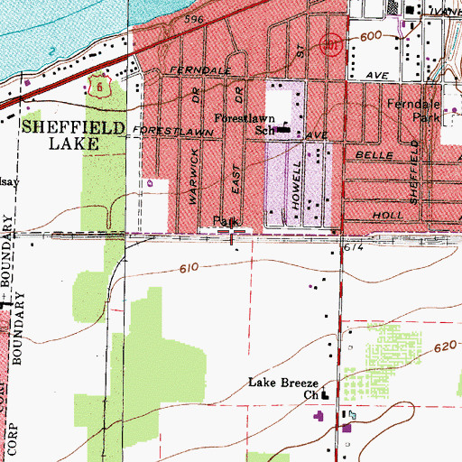 Topographic Map of Freedom Park, OH