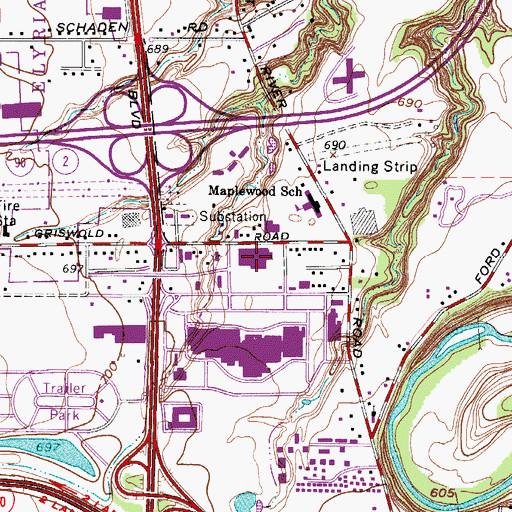 Topographic Map of Northgate Shopping Center, OH