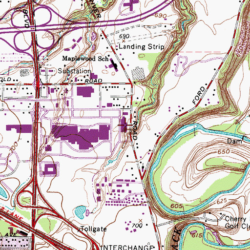 Topographic Map of Midway Crossings Shopping Center, OH