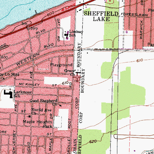 Topographic Map of Grace Baptist Christian School, OH