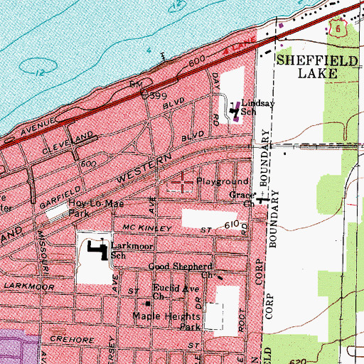 Topographic Map of G Street Park, OH