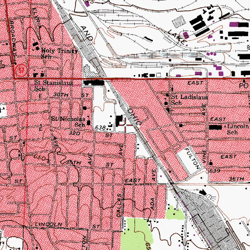Topographic Map of John Repko Field, OH
