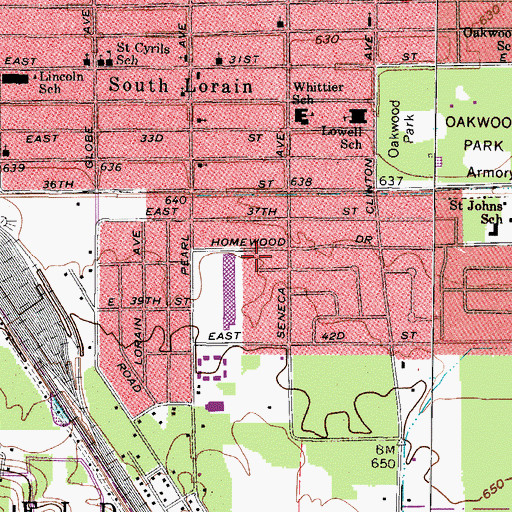 Topographic Map of Porath Park, OH