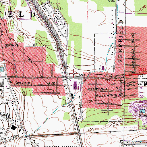Topographic Map of Lorain Business College, OH