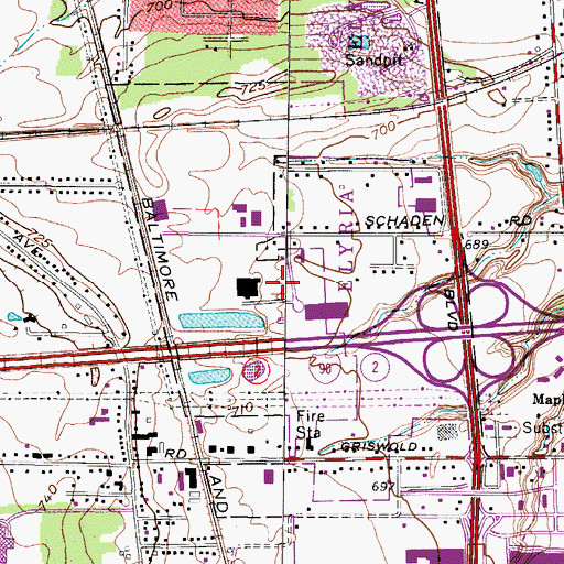 Topographic Map of Midway Industrial Park, OH