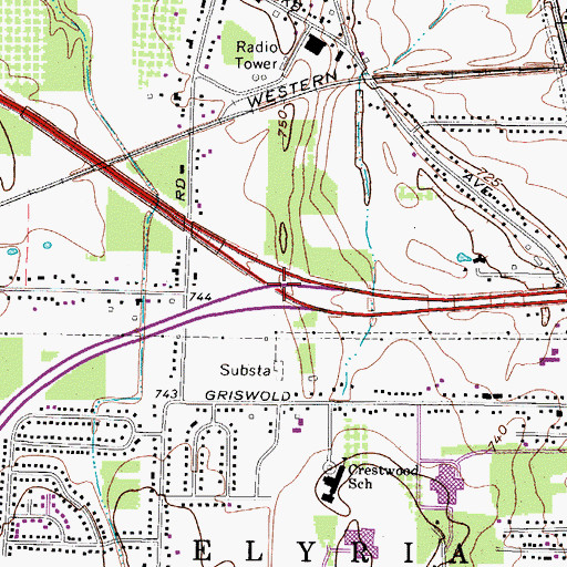Topographic Map of Interchange 144, OH