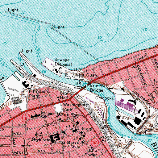 Topographic Map of Riverside Park, OH