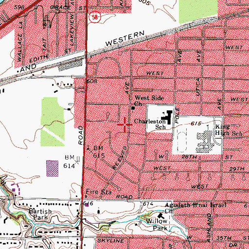 Topographic Map of Sunny Acres Park, OH